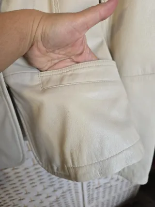 Chaqueta Piel Vintage Beige