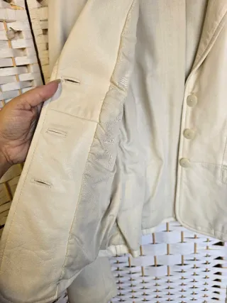 Chaqueta Piel Vintage Beige