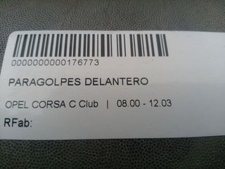 OPEL CORSA C Club PARAGOLPES DELANTERO