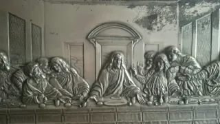 Cuadro religioso antiguo La Última Cena