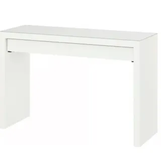 Tocador/Escritorio Malm Ikea Blanco con cristal.