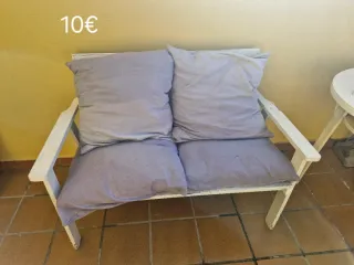 Banco de paletas con 4 cojines