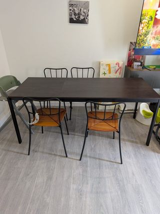 Sillas de comedor de madera y metal