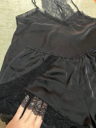 Conjunto lencería encaje negro