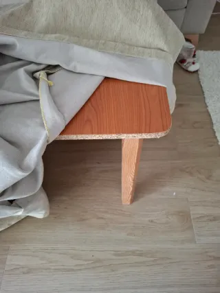 Mesa camilla 90x70cm con ropa beige