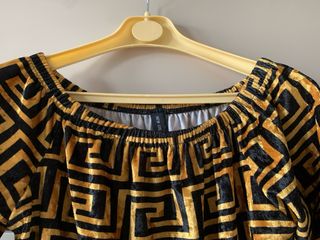 Top velluto geometrico oro nero tg M