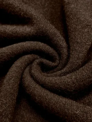 Vestido/jersey punto lana marrón y encaje blanco