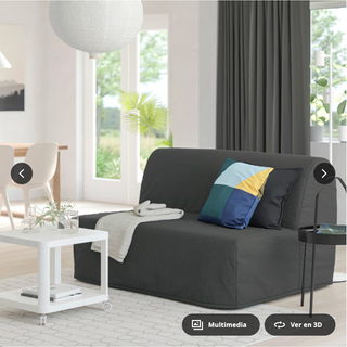 Sofá Cama IKEA 2 Plazas Gris