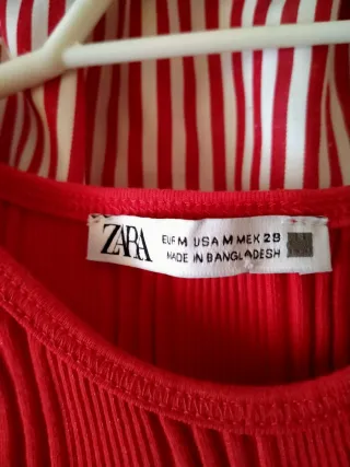 Conjunto Mujer Rojo y Blanco Rayas