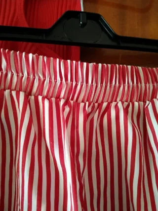 Conjunto Mujer Rojo y Blanco Rayas