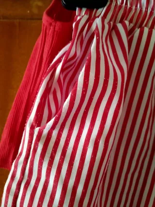 Conjunto Mujer Rojo y Blanco Rayas