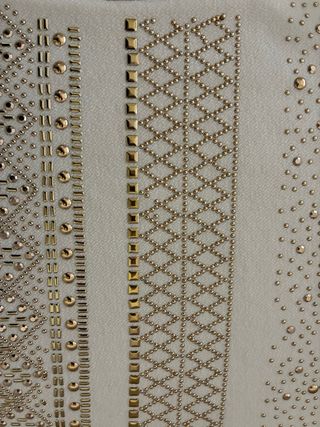 Vestido Redial blanco con pedrería T-L