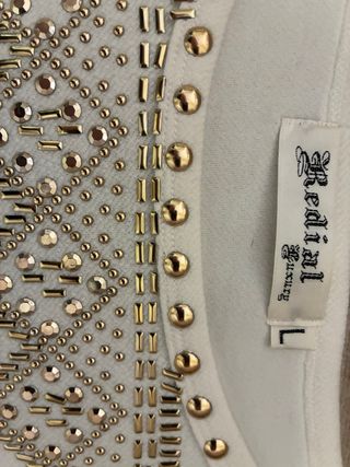 Vestido Redial blanco con pedrería T-L