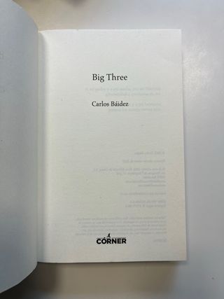 Libro BIG THREE Carlos Baidez