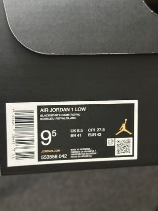 Nike Jordan 1 Low 43 Punta Nero Blu