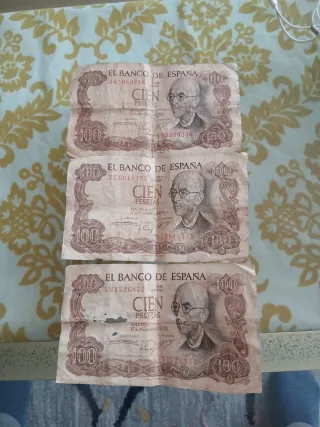 3 Billetes 100 Pesetas Banco de España
