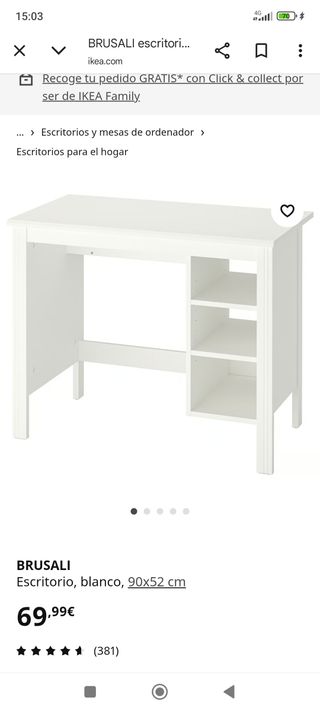 Escritorio Ikea BRUSALI blanco