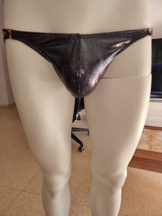 Bañador hombre negro brillante