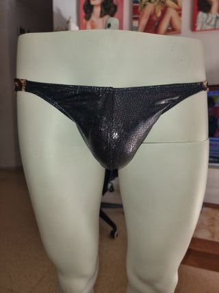 Bañador hombre negro brillante