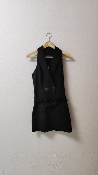 Vestido blazer negro sin mangas Zara Talla XS