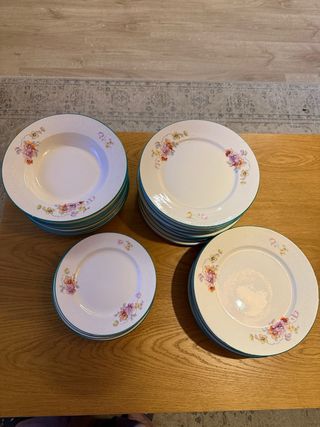 Platos Pickman La Cartuja motivo floral