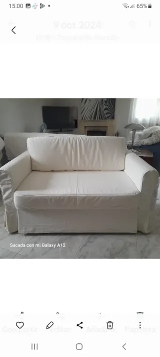 Sofá Cama Ikea Hagalund 2 Plazas Blanco