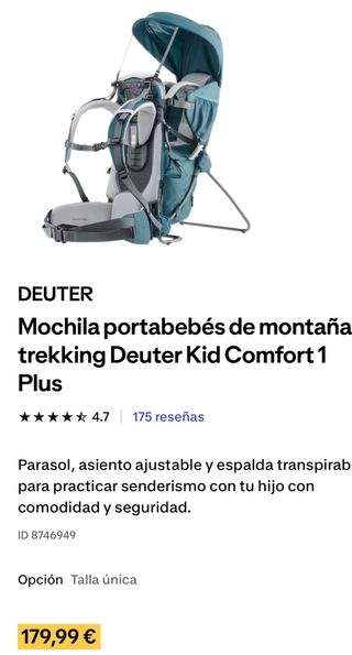 Mochila Portabebés Trekking Deuter ComfortPlus