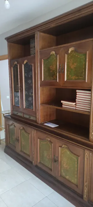 Regalo Mueble Librería Vintage Madera y Cristal