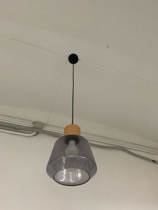 Lámpara de techo diseño corcho y cristal