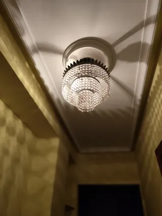 Lámpara de techo cristal y metal