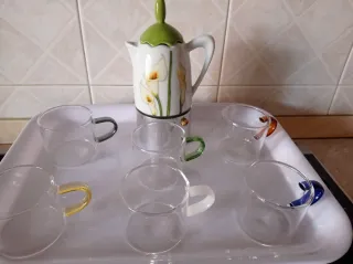 Caffettiera e 6 Tazzine Vetro