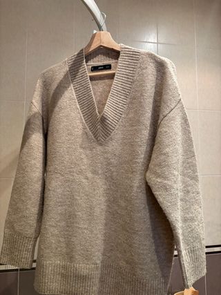 Jersey Mango Beige Cuello Pico