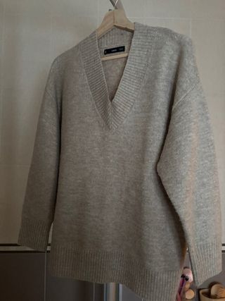 Jersey Mango Beige Cuello Pico