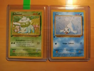 2 Cartas Pokémon Base Set 1ª Edición
