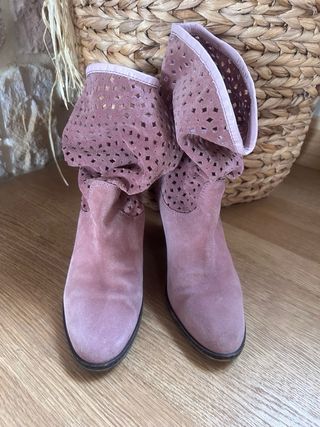 Botines El Cuco Piel Rosa -  Talla 38