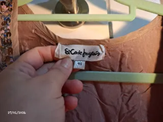 Vestido corto fiesta lentejuelas beige