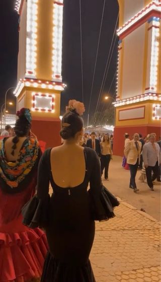 Traje Flamenca Negro Talla 36/38