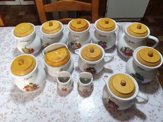 Lote Cerámica Cocina con Tapa Madera