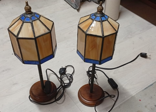 Lampade da tavolo in stile Tiffany in cristallo e metallo