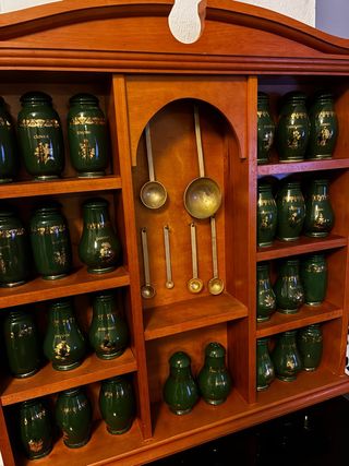 Especiero Colección Cerámica Verde Dorado