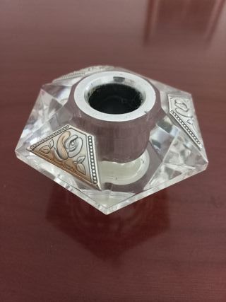 Portacandela Eden cristallo e argento