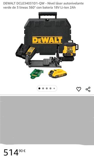 Nivel Láser 3 líneas DeWalt DCLE34031 Verde 360°