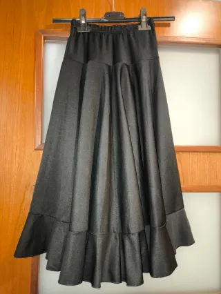 Falda para niña de baile flamenco negra