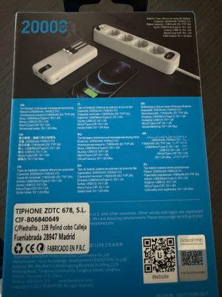 Batería Portátil BOROFONE J20A 20000mAh