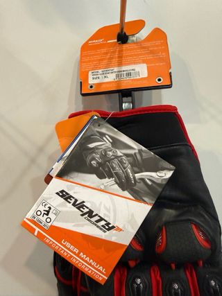 Guantes Moto Seventy Negros y Rojos