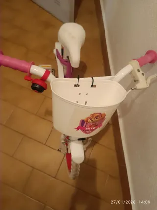 Bicicleta Paw Patrol niña rosa