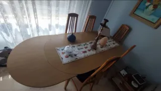 Mesa comedor y 6 sillas madera extensible a 2,40 m