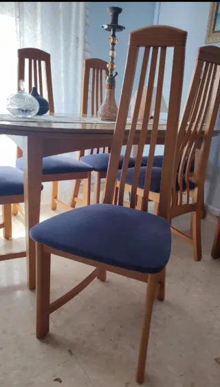 Mesa comedor y 6 sillas madera extensible a 2,40 m