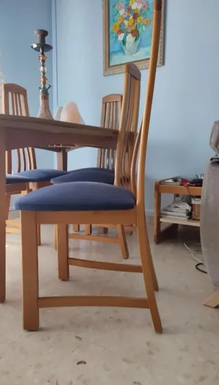 Mesa comedor y 6 sillas madera extensible a 2,40 m