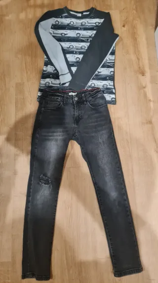 Conjunto niño camiseta y vaqueros